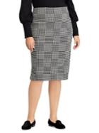 Lauren Ralph Lauren Plus Plus Size Glen Plaid Wool Pencil Skirt