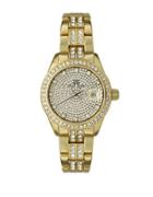 Toywatch Ladies Metallic Goldtone And Crystal Watch