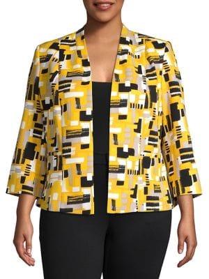 Kasper Pattern-print Open-front Cardigan