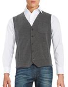 Black Brown Knit Cotton-blend Vest