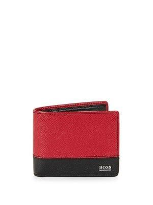 Hugo Two-tone Leather Bi-fold Wallet