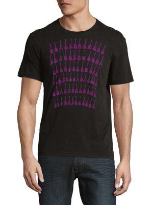 John Varvatos Star U.s.a. Guitar Rows Graphic Cotton Tee