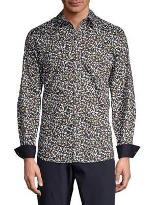 Michael Kors Stretch Printed Button-down Shirt