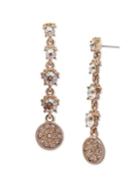 Marchesa Linear Stone Accented Disc Drop Earrings