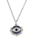 Ripka La Petite 925 Sterling Silver Multi-gemstone Lucky Evil Eye Necklace