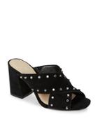 424 Fifth Jade Studded Suede Sandals