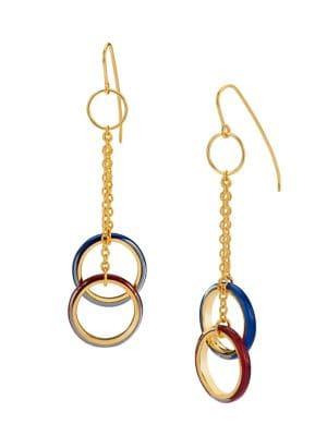 Gold And Honey Thin Lucite Double Drop Earrings