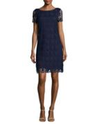 Karl Lagerfeld Paris Embroidered Lace Shift Dress