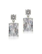 Carolee Glass Ceiling Cubic Zirconia Crystal Double Drop Earrings