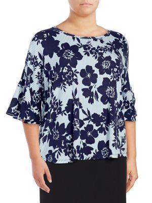Calvin Klein Plus Floral Printed Blouse
