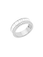 Lord & Taylor Rhodium-plated Sterling Silver And Cubic Zirconia Half Eternity Ring
