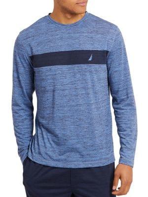 Nautica Block Space-dye Long-sleeve Lounge Tee