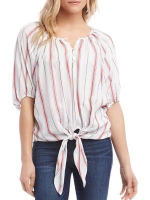 Karen Kane Stripe Tie-front Top