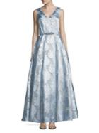 Eliza J Floral Belted Ball Gown