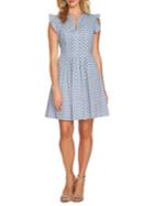 Cece Flutter-sleeve Gingham Cotton Dress