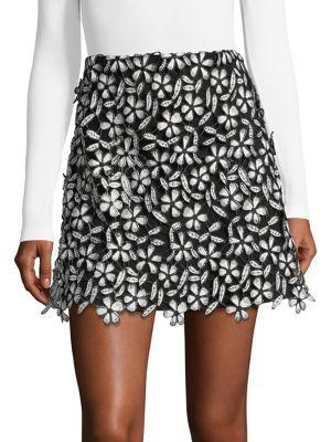 French Connection Fulaga Floral Lace Skirt