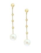 Effy 8mm White Pearl And 14k Yellow Gold Drop Earrings