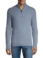 Black Brown Half-zip Wool Sweater