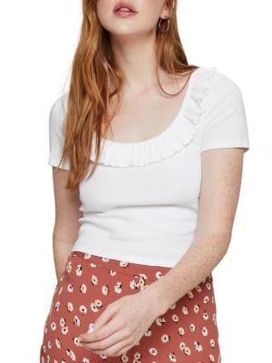 Miss Selfridge Short Sleeve Ruffle Tee
