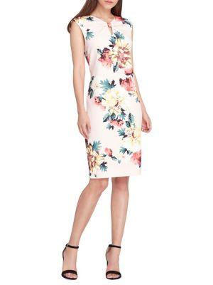 Tahari Arthur S. Levine Petite Printed Scuba Sheath Dress