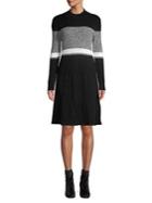 Calvin Klein Ribbed Long-sleeve A-line Dress