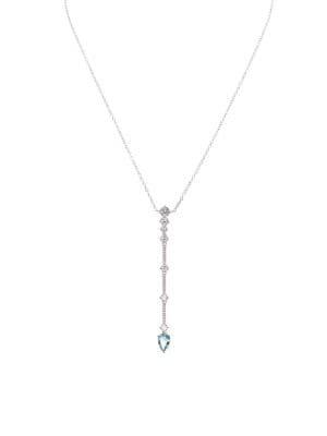Nina Arley Rhodium-plated And Crystal Linear Bar Pendant Necklace