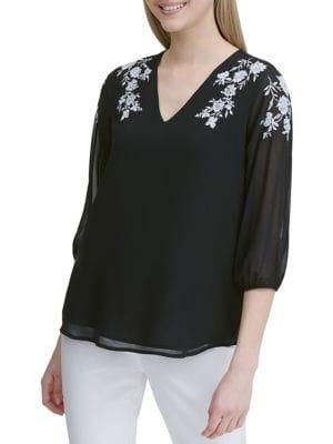 Calvin Klein Embroidered Floral Top