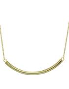 Lord & Taylor Gold Tone Curve Bar Necklace