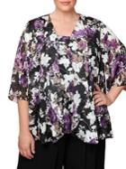 Alex Evenings Plus 2-piece Floral Tank Top And Jacket