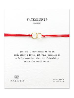 Dogeared Friendship Two-ring String Bracelet