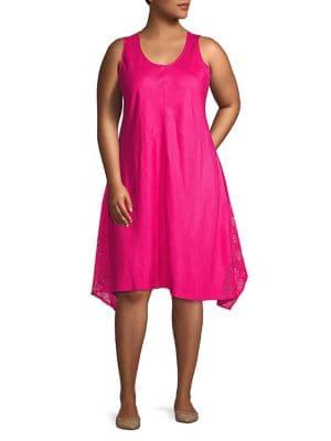 Context Plus A-line Midi Lace-hem Dress
