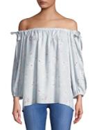 French Connection Off-the-shoulder Printed Top