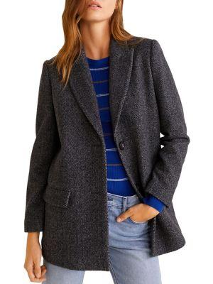 Mango Textured Two-button Blazer