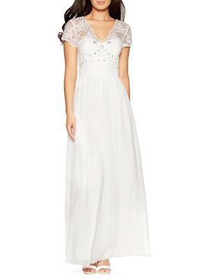 Quiz Chiffon Cap-sleeve Maxi Dress
