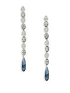Lake Pierced Swarovski Crystal Drop Earrings