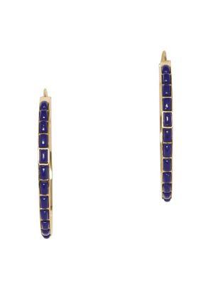Sole Society 12k Goldtone And Lapis Lazuli Hoop Earrings