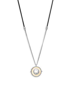 Lucky Brand Silvertone And Goldtone Reversible Pendant Necklace