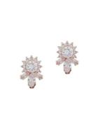 Anne Klein Rose Goldtone And Cubic Zirconia Clip-on Earrings