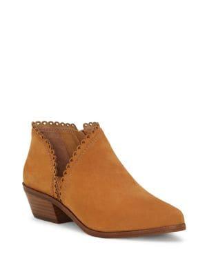 Cc Corso Como Nameria Scallop-trimmed Leather Booties