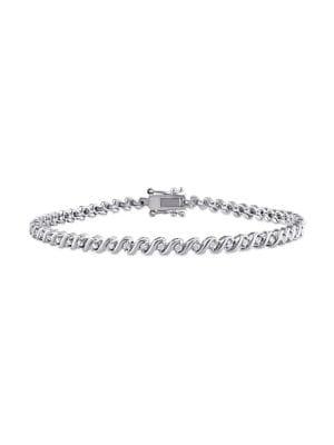 Sonatina Sterling Silver 0.25tcw Diamond Tennis Bracelet