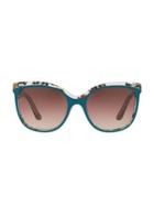 Burberry The Marble Check 55mm Butterfly Sunglasses