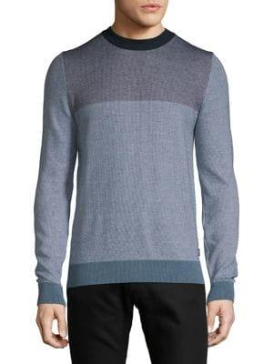 Boss Colorblocked Crewneck Sweater