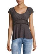 Free People Besties Lace Button-front Top