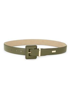 Steve Madden Square-buckle Leather Belt