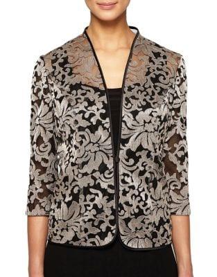 Alex Evenings Plus 2-piece Floral Mesh Tunic Jacket And Tank Top