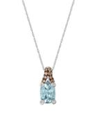 Le Vian Chocolatier Aquamarine, Diamonds And 14k White Gold Pendant Necklace