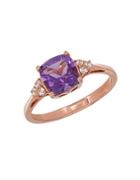 Lord & Taylor Amethyst And 14k Rose Gold Ring