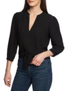1.state Splitneck Tie-hem Top