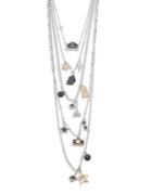 Karl Lagerfeld Love From Paris Crystal Multi-strand Necklace