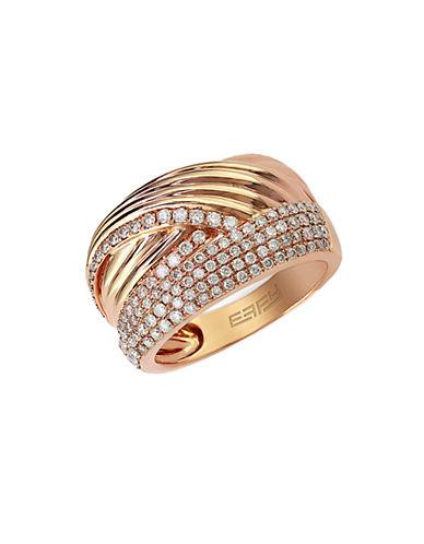 Effy Diamond And 14k Rose Gold Ring, 0.74 Tcw